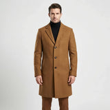 Marc - Long Single-Breasted Lapel Overcoat