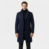 Marc - Long Single-Breasted Lapel Overcoat