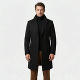 Marc - Long Single-Breasted Lapel Overcoat
