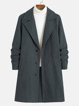 Long Single-Breasted Lapel Overcoat - Russell