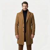 Marc - Long Single-Breasted Lapel Overcoat