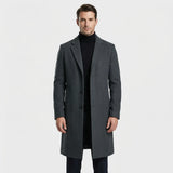 Marc - Long Single-Breasted Lapel Overcoat