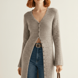 Longline Cardigan with Button Placket – Lisann