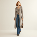 Longline Cardigan with Button Placket – Lisann