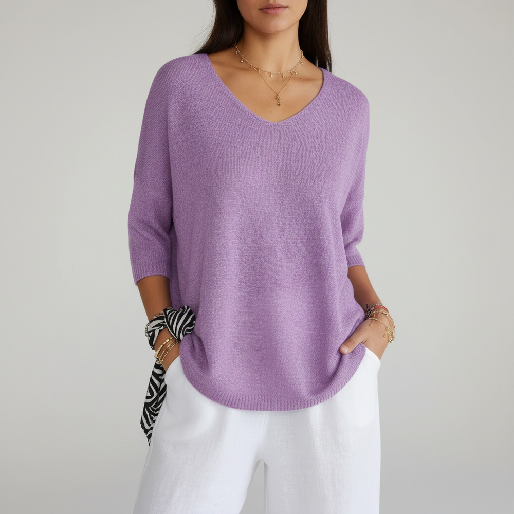 Sapphira – Airy V-Neck Top for Women