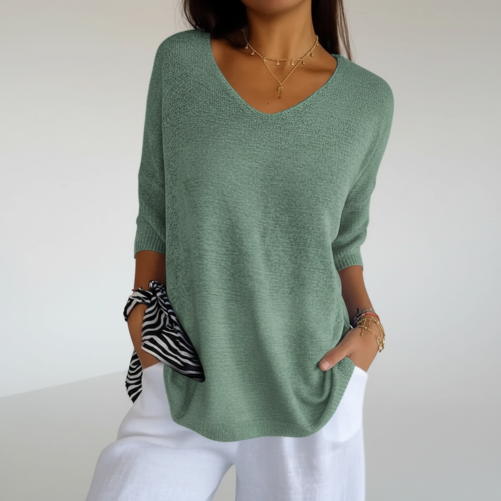 Sapphira – Airy V-Neck Top for Women
