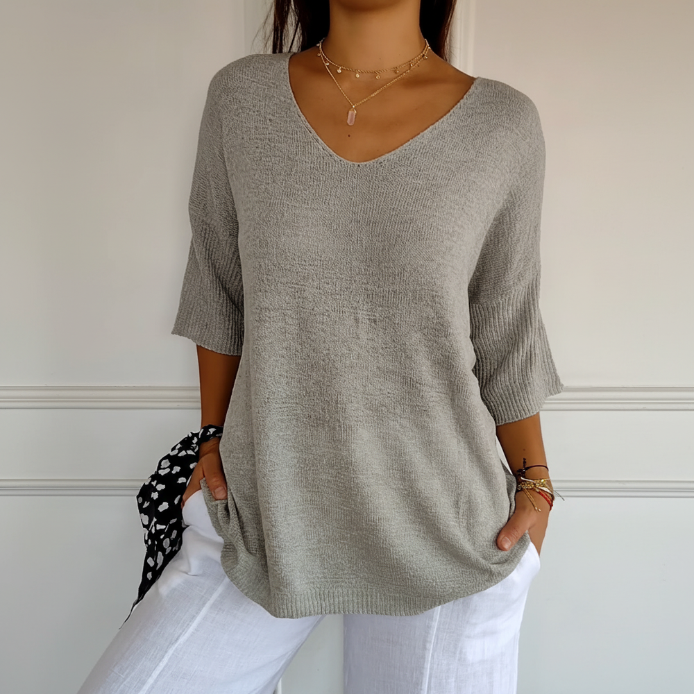 Sapphira – Airy V-Neck Top for Women