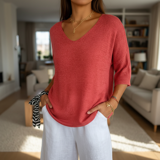 Sapphira – Airy V-Neck Top for Women