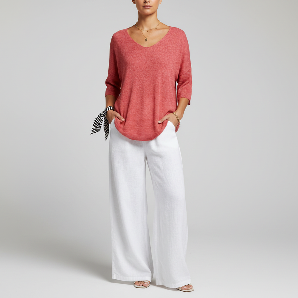 Sapphira – Airy V-Neck Top for Women