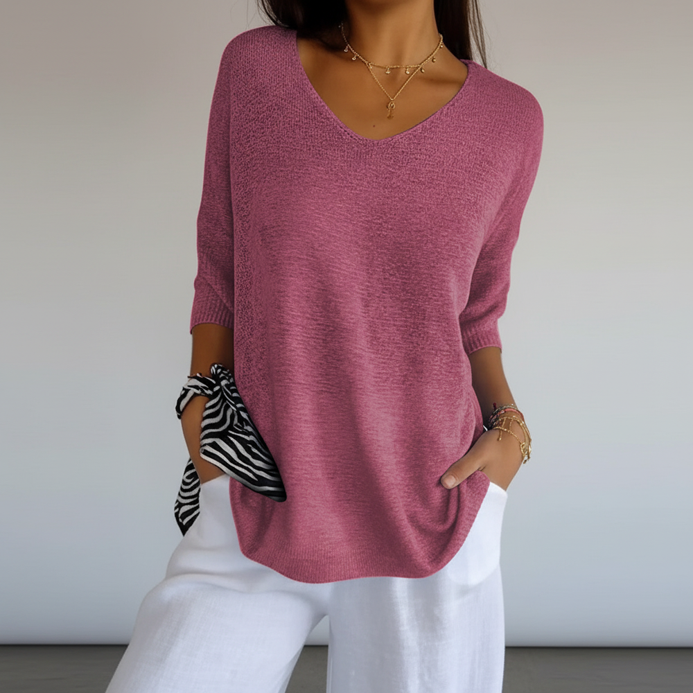 Sapphira – Airy V-Neck Top for Women