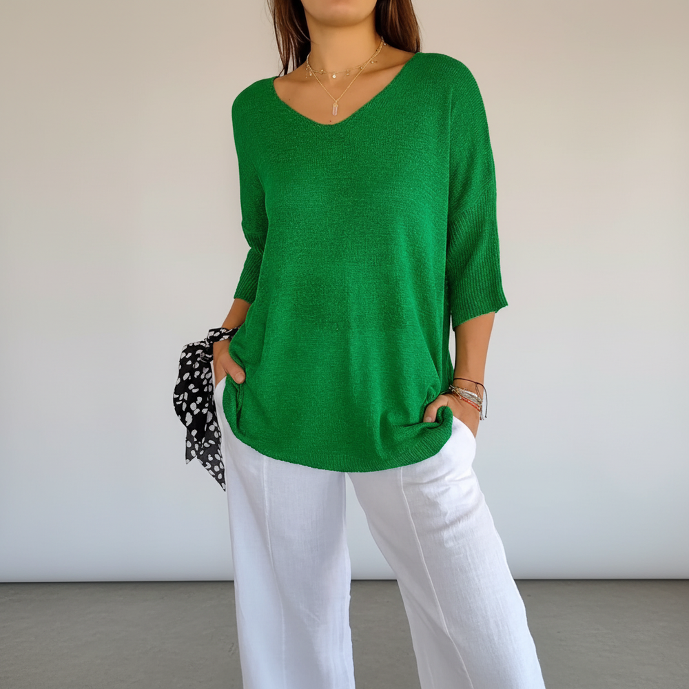 Sapphira – Airy V-Neck Top for Women