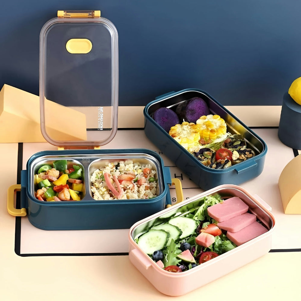 Insulated Stainless Steel Lunch Box – 4-Hour Thermal, Leak-Proof & 1-2 Compartments