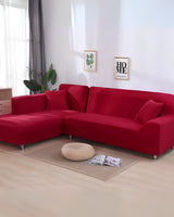 Stretch Modular Sofa Cover – Milk Silk, 235–300cm & Anti-Slip Fit