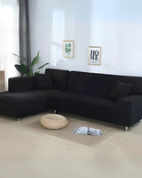 Stretch Modular Sofa Cover – Milk Silk, 235–300cm & Anti-Slip Fit