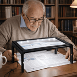 Folding Desk Magnifier – 3x Magnification, 4 LED Lights & Hands-Free Reading