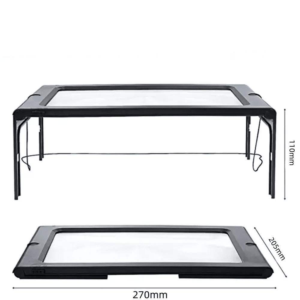Folding Desk Magnifier – 3x Magnification, 4 LED Lights & Hands-Free Reading