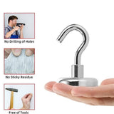 Heavy-Duty Magnetic Hooks – 10 kg Capacity, Silver Metal & 10-Pack Set