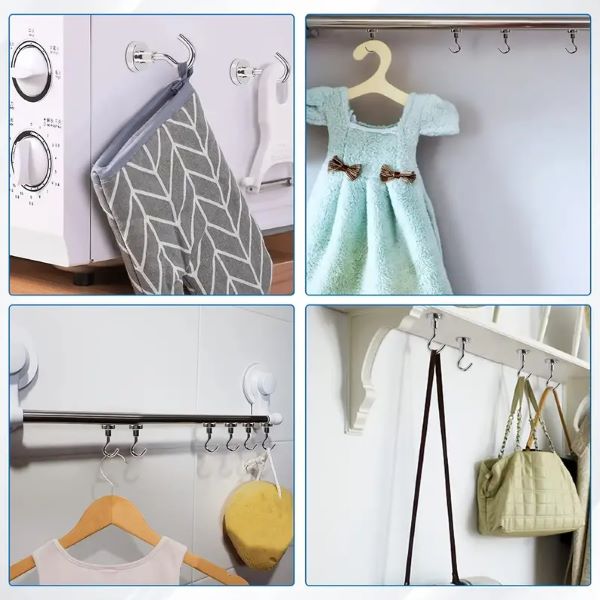 Heavy-Duty Magnetic Hooks – 10 kg Capacity, Silver Metal & 10-Pack Set