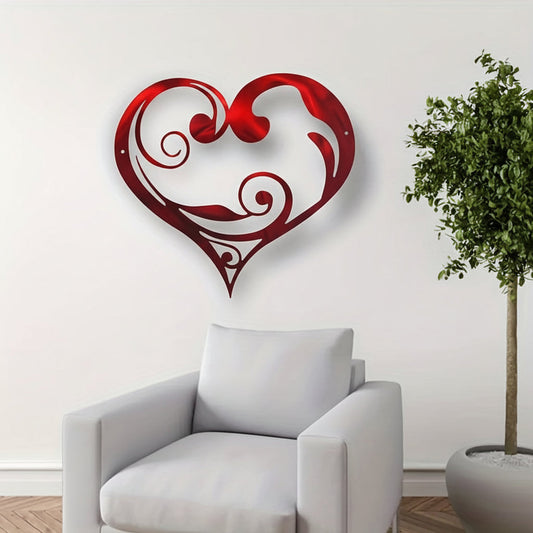 Metal Heart Wall Art – Floral Design, Vintage Style & Lightweight Mount