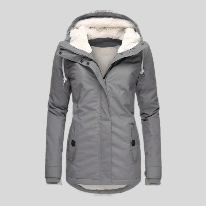 Maggie Long Thick Hooded Winter Coat with Faux Fur Lining