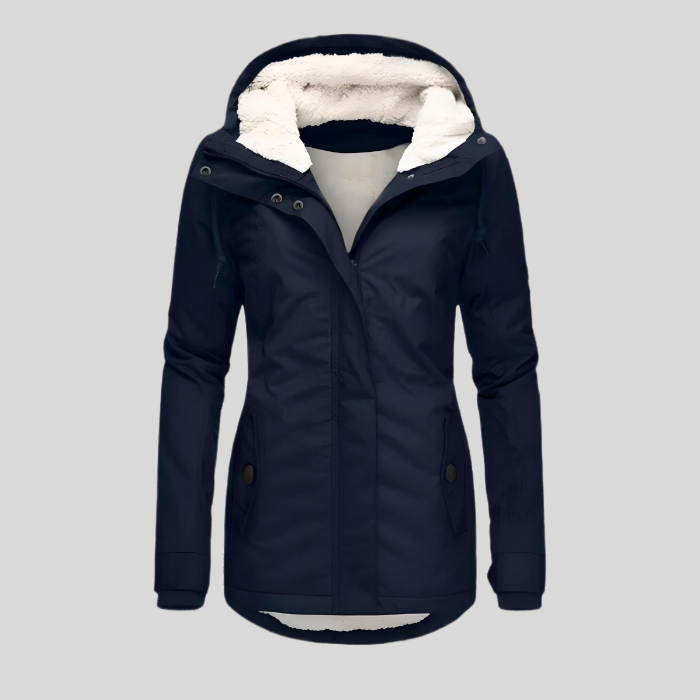 Maggie Long Thick Hooded Winter Coat with Faux Fur Lining