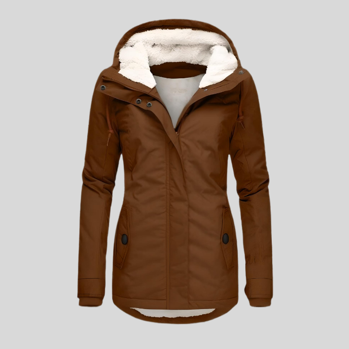 Maggie Long Thick Hooded Winter Coat with Faux Fur Lining
