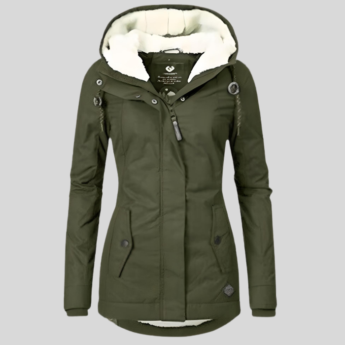 Maggie Long Thick Hooded Winter Coat with Faux Fur Lining