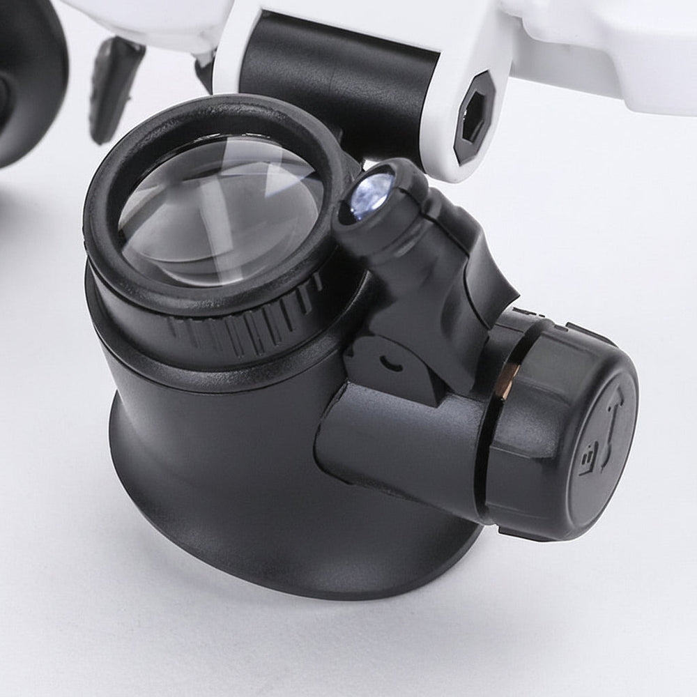 Magnifying Glass Headset LED Light Adjustable Headband Lens