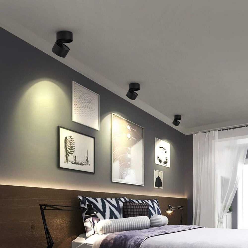 LED Ceiling Spotlight – Adjustable Swivel, 10W & Black or White Metal