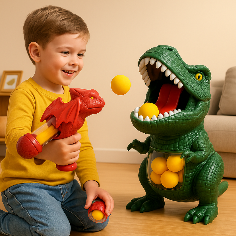 Dinosaur Target Shooting Game – Foam Ball Blasters, Battery-Free & Ages 4+