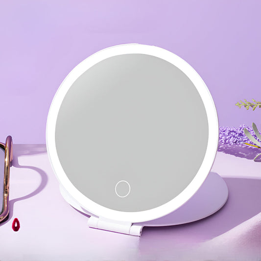 Makeup Mirror – LED Lighted, Folding Travel Design & USB Rechargeable Battery