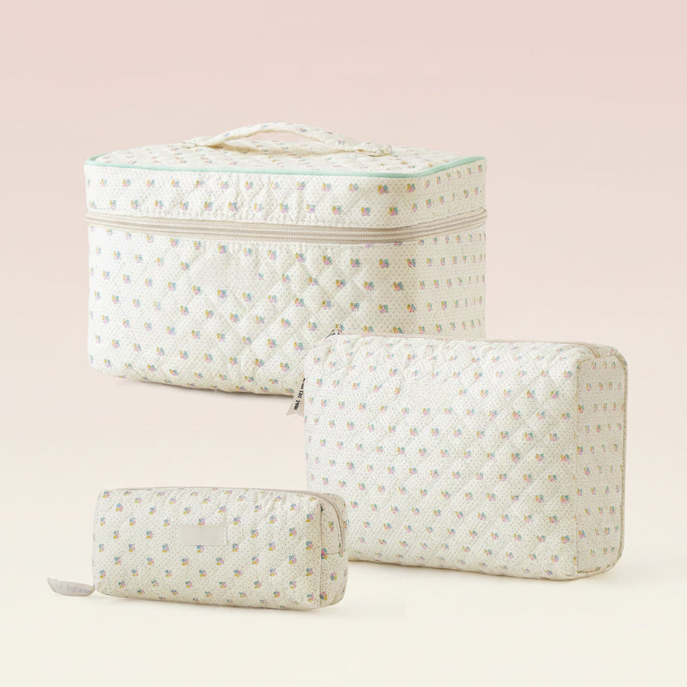 Makeup Bag Travel Cosmetic Bag Floral Cotton Mothers Day Gift