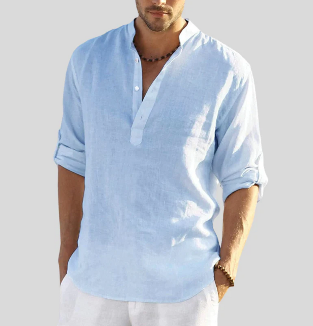 Leonardo linen shirt - Light Blue