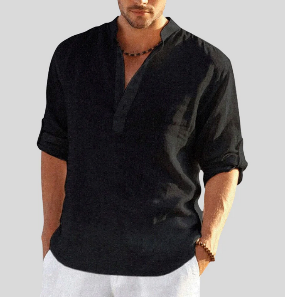 Leonardo linen shirt - Black