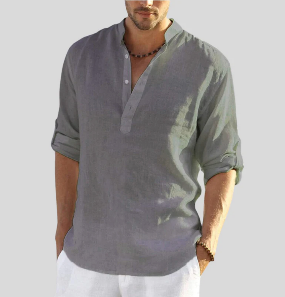 Leonardo linen shirt - Gray