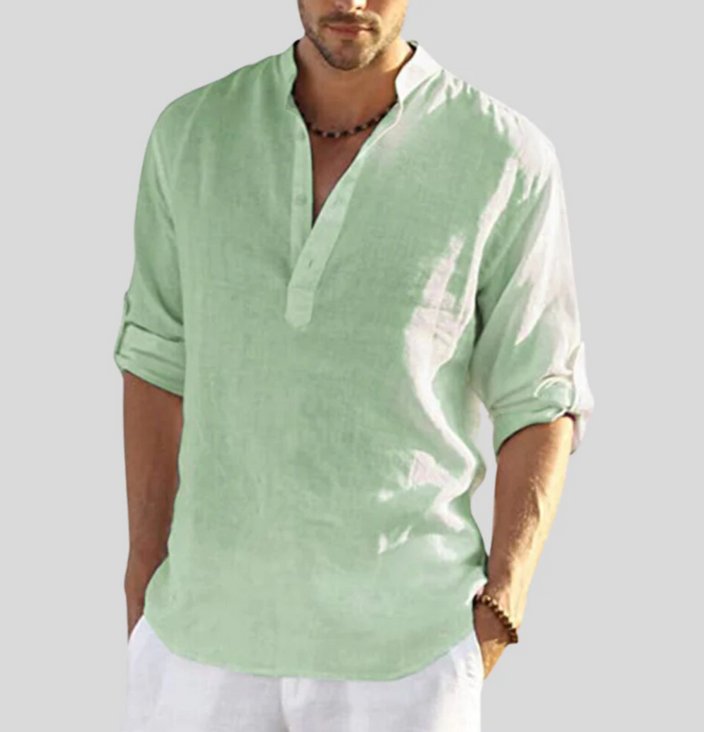 Leonardo linen shirt - Light Green