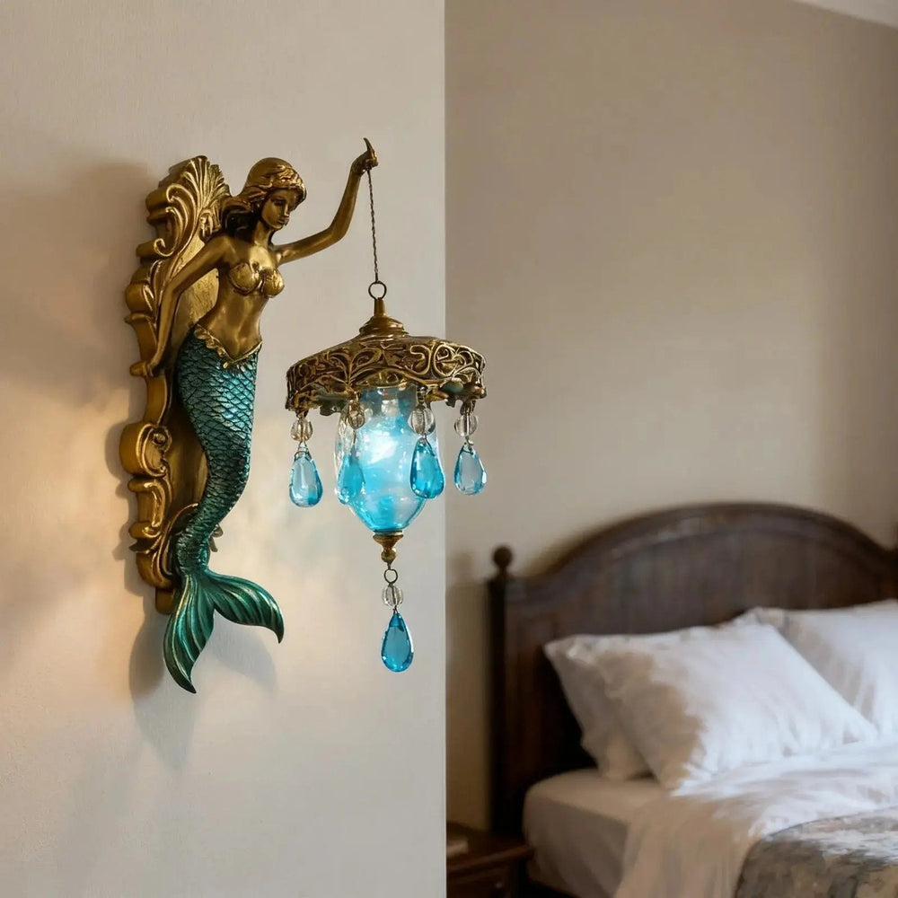 Barocke Meerjungfrau-Wandleuchte – Romantische Wandlampe für stilvolle Beleuchtung in Ihrem Zuhause