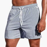 Men's Board Shorts – Elastic Waistband & Striped Design
