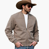 Men's Bomber Jacket – Contrasting Cuffs, Side Pockets & Slim Fit