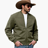 Men's Bomber Jacket – Contrasting Cuffs, Side Pockets & Slim Fit