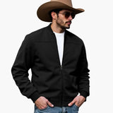 Men's Bomber Jacket – Contrasting Cuffs, Side Pockets & Slim Fit