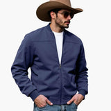Men's Bomber Jacket – Contrasting Cuffs, Side Pockets & Slim Fit