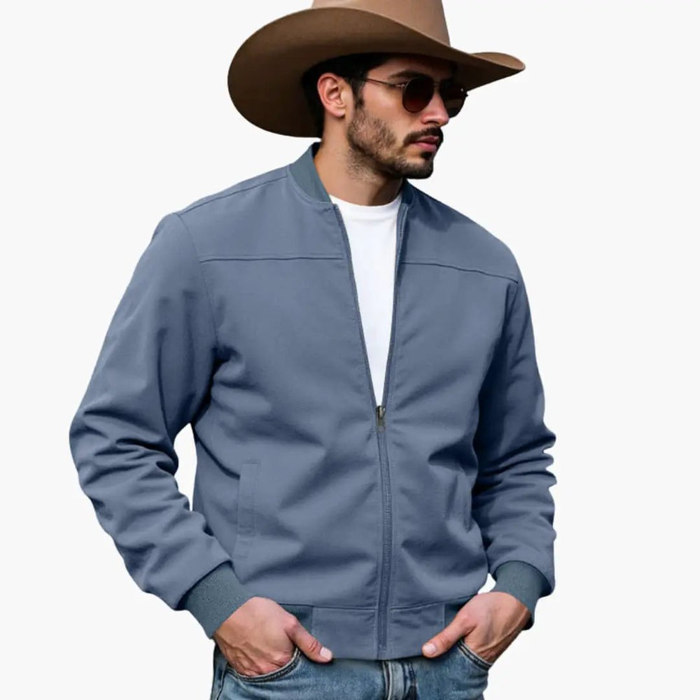 Men's Bomber Jacket – Contrasting Cuffs, Side Pockets & Slim Fit
