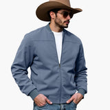Men's Bomber Jacket – Contrasting Cuffs, Side Pockets & Slim Fit
