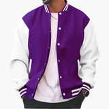 Men's Bomber Jacket – Snap Button Closure, Side Pockets & Ribbed Cuffs