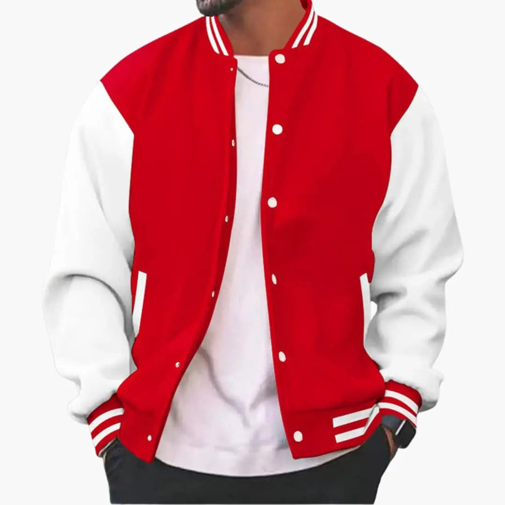 Men's Bomber Jacket – Snap Button Closure, Side Pockets & Ribbed Cuffs
