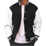 Men's Bomber Jacket – Snap Button Closure, Side Pockets & Ribbed Cuffs