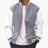 Men's Bomber Jacket – Snap Button Closure, Side Pockets & Ribbed Cuffs