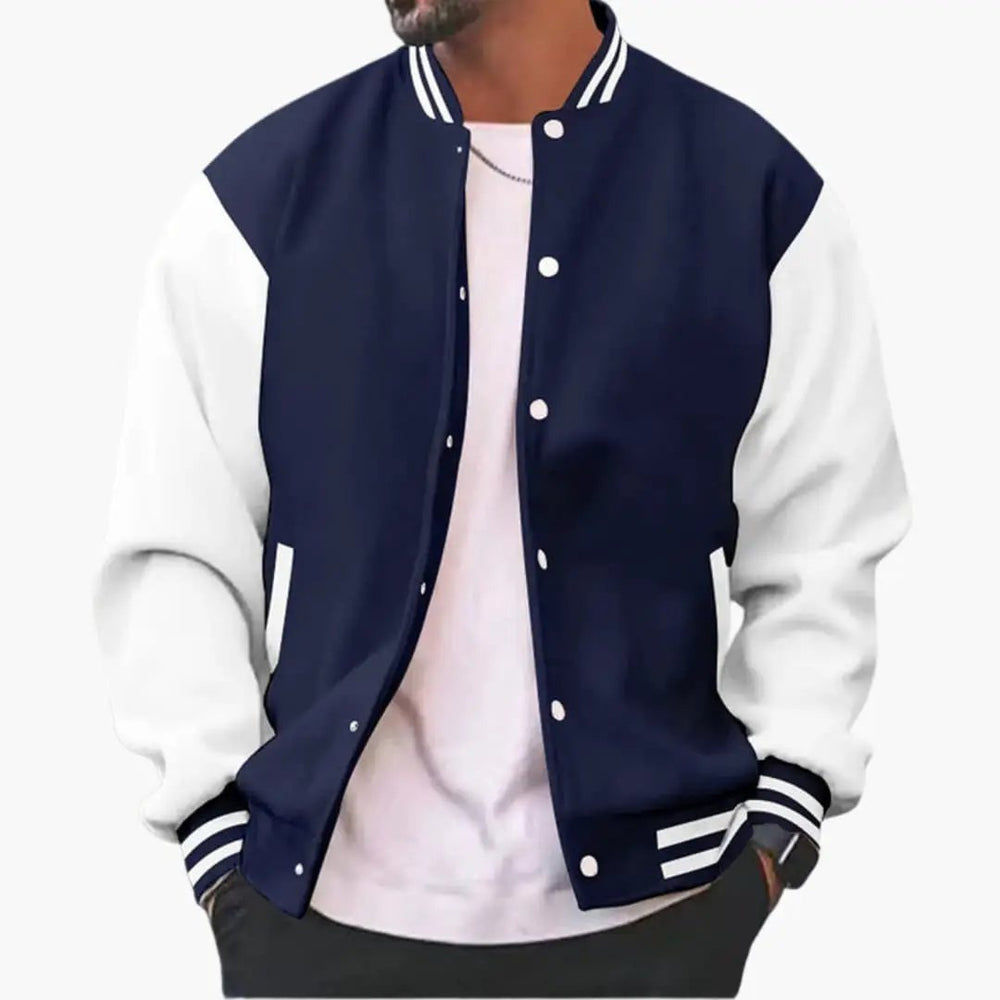 Men's Bomber Jacket – Snap Button Closure, Side Pockets & Ribbed Cuffs
