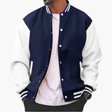 Men's Bomber Jacket – Snap Button Closure, Side Pockets & Ribbed Cuffs